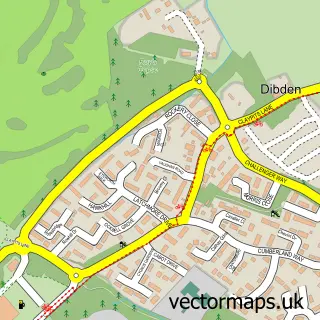Street map sample of Dibden, Hampshire