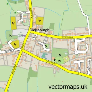 Street map sample of Dickleburgh, Norfolk