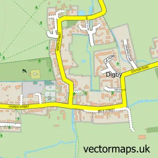 Street map sample of Digby, Lincolnshire