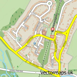 Street map sample of Digswell, Hertfordshire