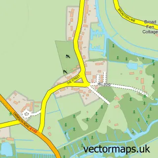 Street map sample of Dilham, Norfolk