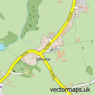 Street map sample of Dilhorne, Staffordshire