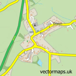 Street map sample of Dilwyn, Herefordshire