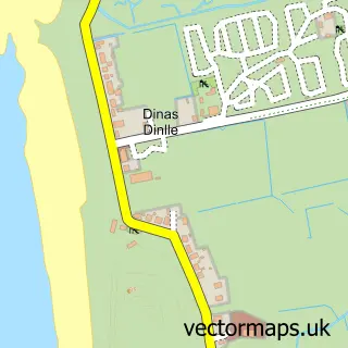 Street map sample of Dinas Dinlle, Gwynedd