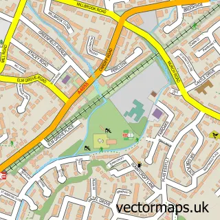 Street map sample of Dinas Powys, South Glamorgan