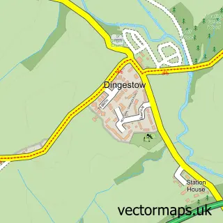 Street map sample of Dingestow, Gwent