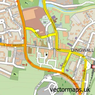 Street map sample of Dingwall, Ross and Cromarty