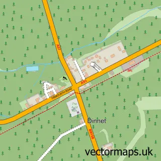 Street map sample of Dinnet, Aberdeenshire