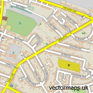 Street map sample of Dinnington, South Yorkshire