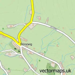 Street map sample of Dinorwig, Gwynedd
