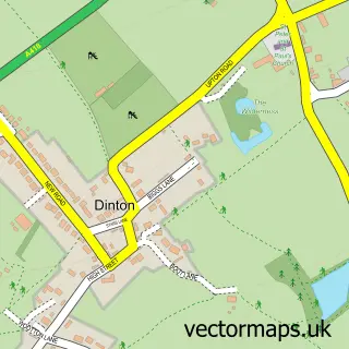 Street map sample of Dinton, Buckinghamshire