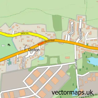 Street map sample of Dinton, Wiltshire