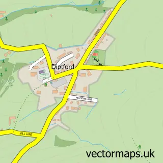 Street map sample of Diptford, Devon