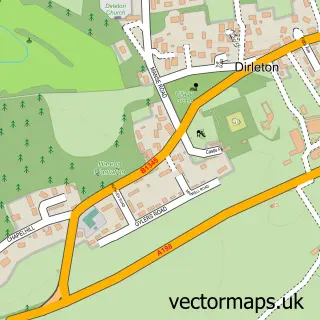 Street map sample of Dirleton, East Lothian