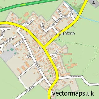 Street map sample of Dishforth, North Yorkshire