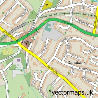 Street map sample of Disley, Cheshire