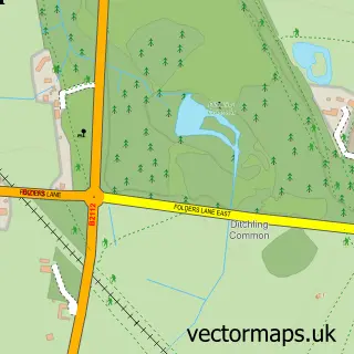 Street map sample of Ditchling Common, East Sussex