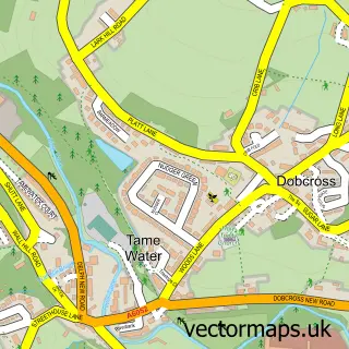 Street map sample of Dobcross, Greater Manchester