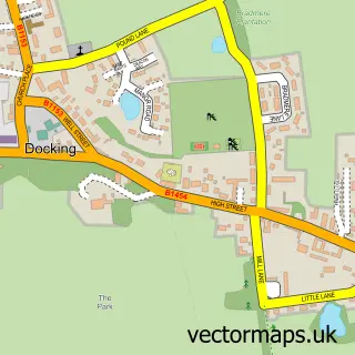 Street map sample of Docking, Norfolk