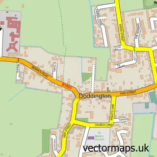 Street map sample of Doddington, Cambridgeshire
