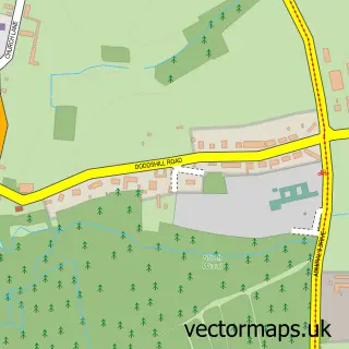 Street map sample of Doddshill, Norfolk