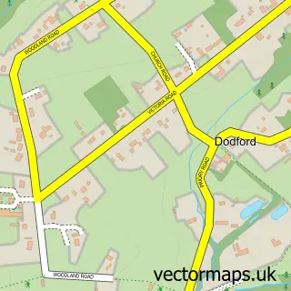 Street map sample of Dodford, Worcestershire