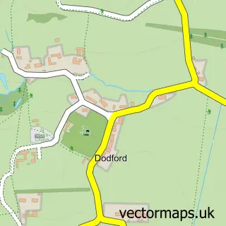 Street map sample of Dodford, Northamptonshire