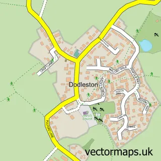 Street map sample of Dodleston, Cheshire