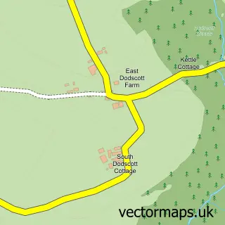 Street map sample of Dodscott, Devon