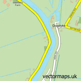 Street map sample of Dogdyke, Lincolnshire