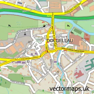 Street map sample of Dolgellau, Gwynedd