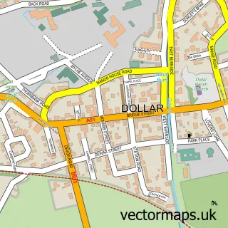 Street map sample of Dollar, Clackmannan