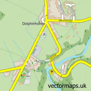 Street map sample of Dolphinholme, Lancashire