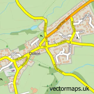 Street map sample of Dolton, Devon