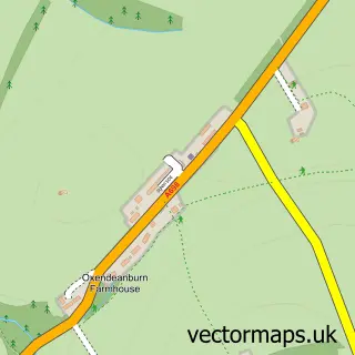 Street map sample of Donaldson's Lodge, Northumberland