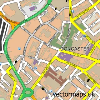 Street map sample of Doncaster, South Yorkshire