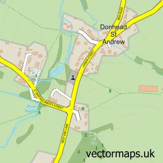 Street map sample of Donhead St Andrew, Wiltshire