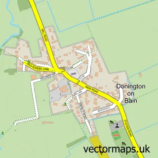 Street map sample of Donington on Bain, Lincolnshire
