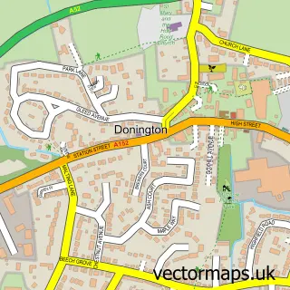 Street map sample of Donington, Lincolnshire