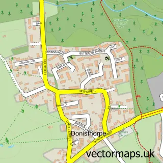 Street map sample of Donisthorpe, Leicestershire