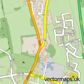 Street map sample of Donnington, Berkshire