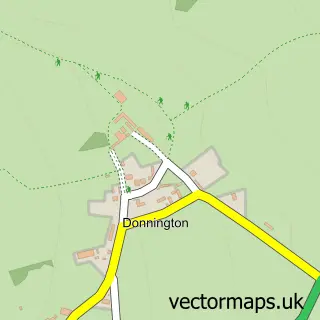 Street map sample of Donnington, Gloucestershire