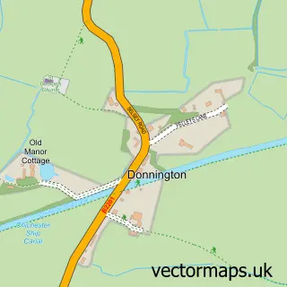 Street map sample of Donnington, West Sussex