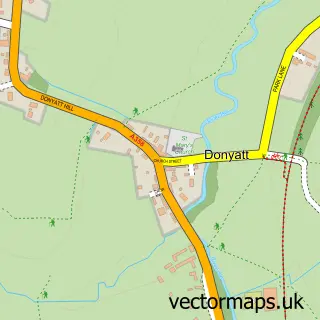 Street map sample of Donyatt, Somerset