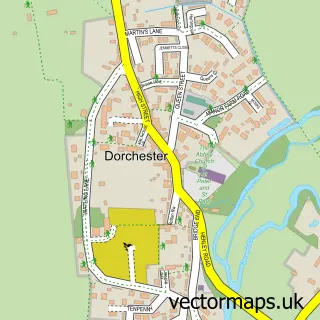 Street map sample of Dorchester-on-Thames, Oxfordshire