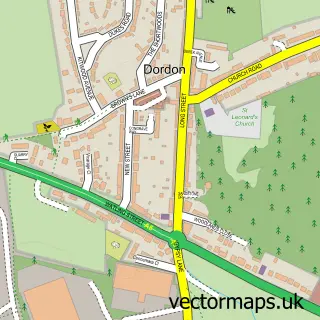 Street map sample of Dordon, Warwickshire