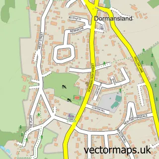 Street map sample of Dormansland, Surrey