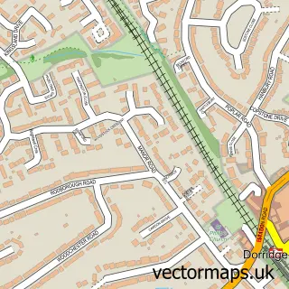 Street map sample of Dorridge, West Midlands