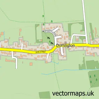 Street map sample of Dorrington, Lincolnshire