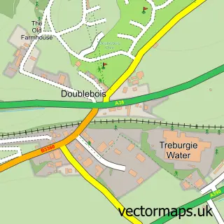 Street map sample of Doublebois, Cornwall